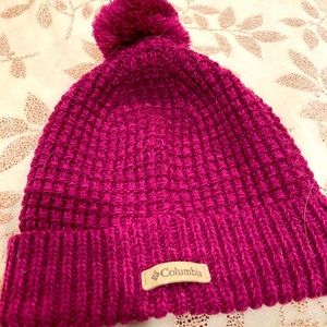 Magenta Pom Pom hat by Columbia
